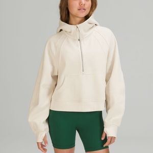 Scuba oversized half zip hoodie (white opal)